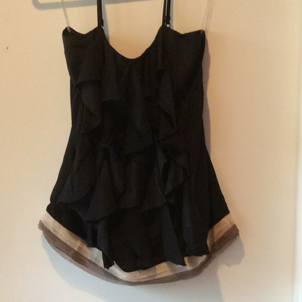 Esley Boho Pleated Chiffon & Fringe Hem Halter Straps